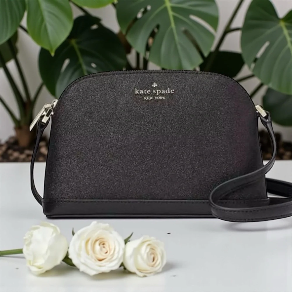 ♠️KATE SPADE♠️Black Glitter Tinsel Small Dome Shoulder Crossbody/NWT